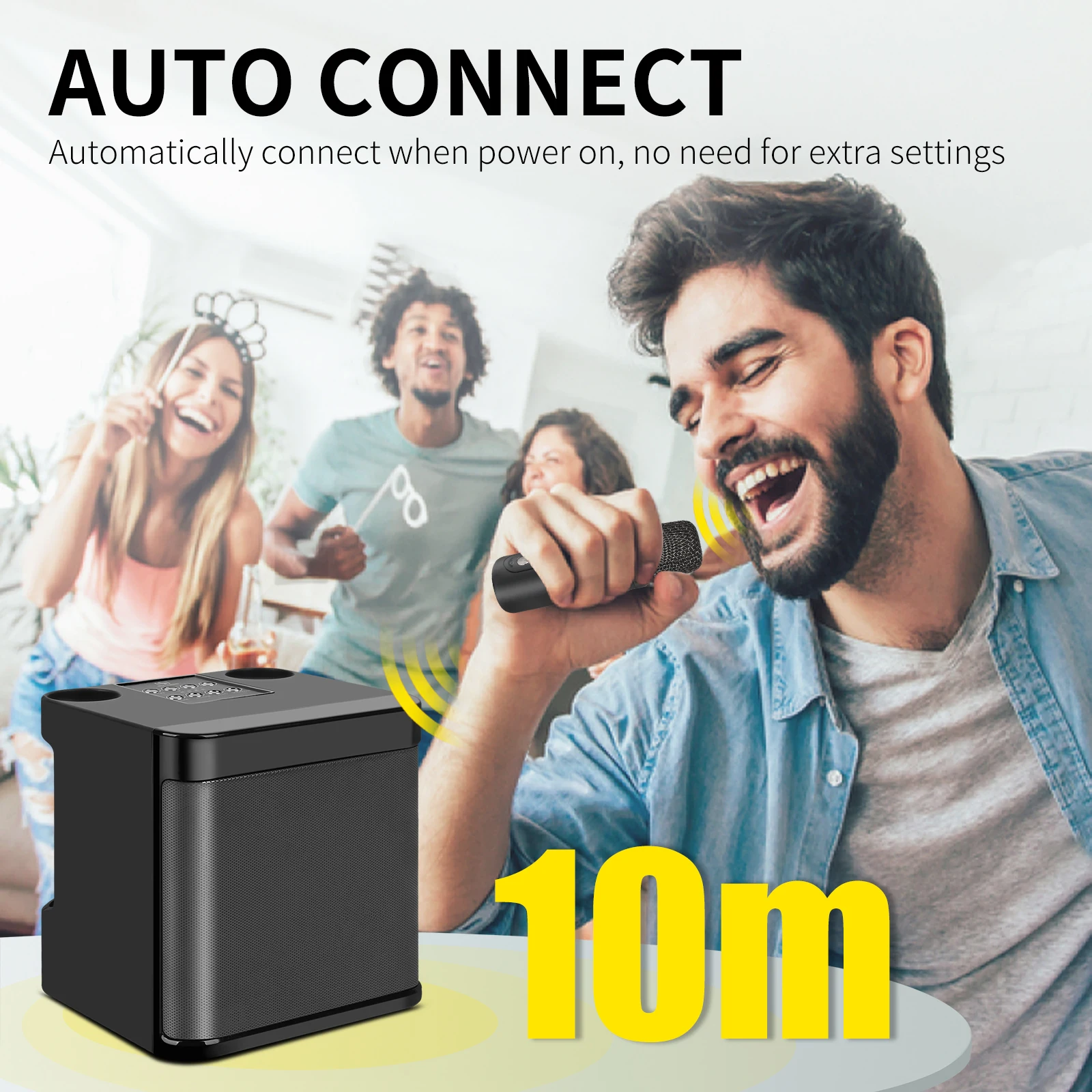 XTUGA المحمولة المهنية المزدوج ميكروفون سمّاعات بلوتوث اللاسلكية ستيريو مشغل قرص الصوت 5 مغير الصوت للحزب