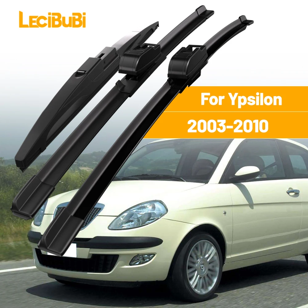For Lancia Ypsilon 2003-2010 1set Front & Rear Windshield Wiper Blades Windscreen Wipers 2004 2005 2006 2007 2008 2009