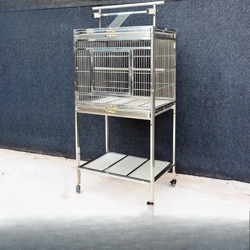 

Stainless steel high-leg platform large Xuanfeng tiger skin thrush special cage custom courtyard parrot bird cage