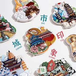 Creative Magnetic refrigerator magnets Cities With Chinese Characteristics Tourist attractions souvenir Home decoration