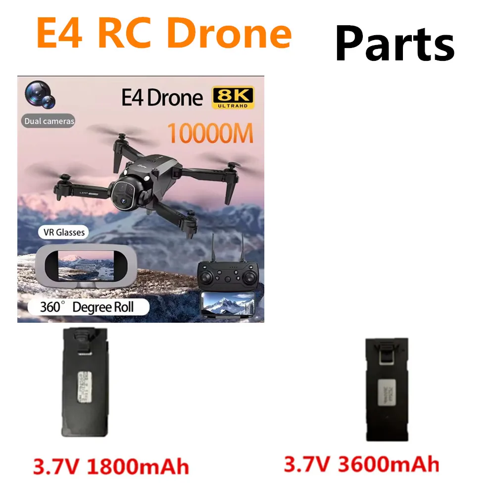 

E4 Drone Battery Accessories 3.7V 1800Mah / 3600mAh / E4 Drone Spare Parts E4 Drone Battery E4 Drone Parts Battery