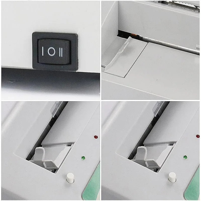 อัตโนมัตินามบัตร Slitter 89x51 มม./3.5x2in ขนาดการ์ด 110V สําหรับนามบัตร A4 ไฟฟ้าเครื่องตัดกระดาษการ์ด