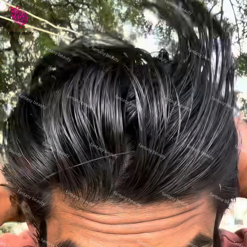 

0.02-0.03mm Ultra Thin Skin Men Toupee 90%-100% Density Silicon Transparent PU Men Wigs Invisible Hairline 1b80#22R Gray Blonde