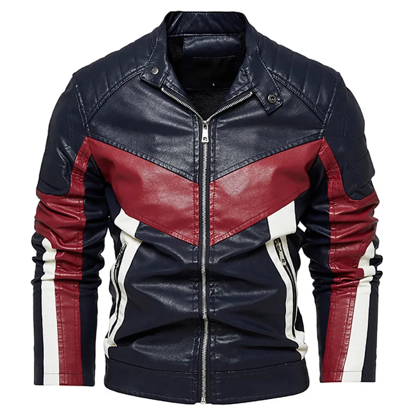 

New authentic men's Harley motorcycle jacket with European and American casual outer warmth and thick PU leather jacket