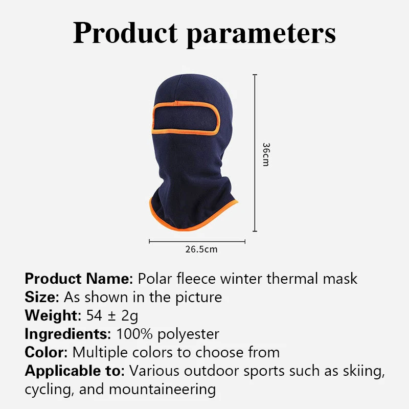 Pasamontañas térmico de invierno para exteriores, esquí, montar, ciclismo, escalada, máscara facial cálida a prueba de viento con protección para el cuello, Unisex