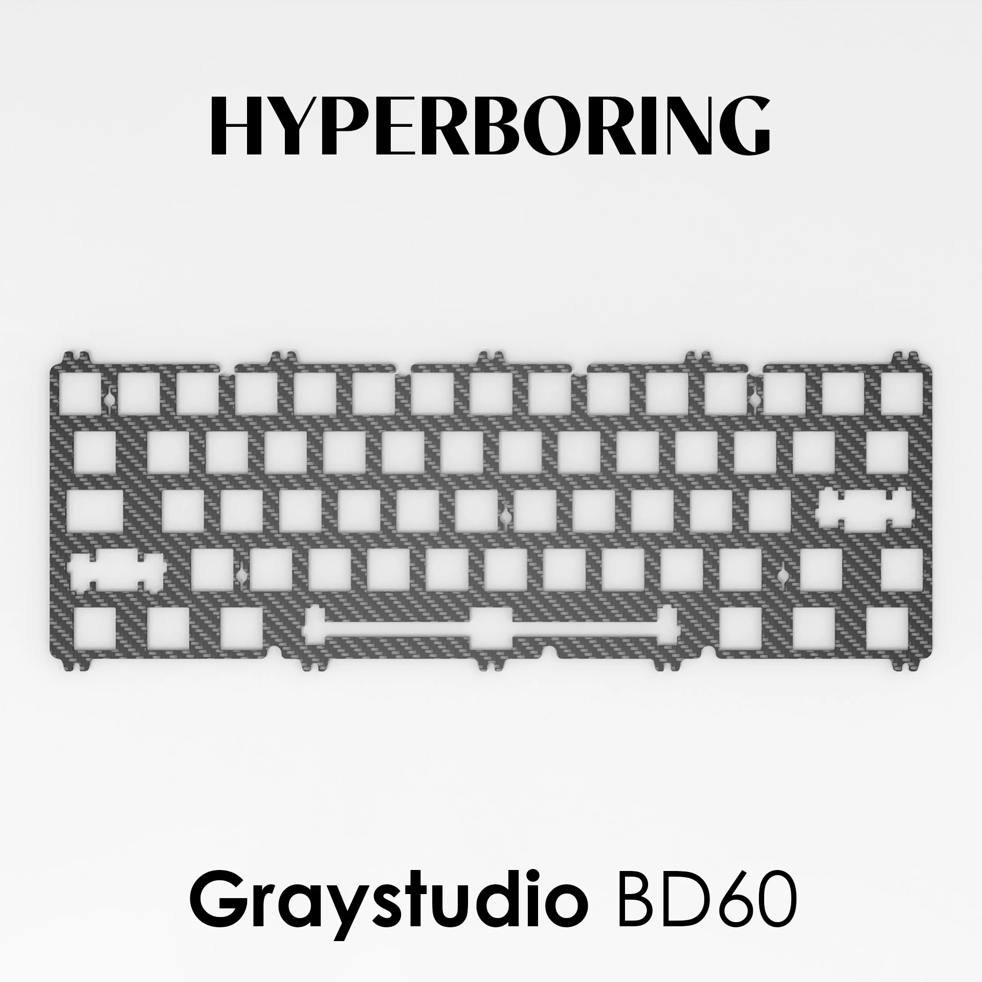 For Graystudio BD60 Customized Mechanical Keyboard Accessories PC PP Aluminum Brass Carbon Fiber Positioning Plate