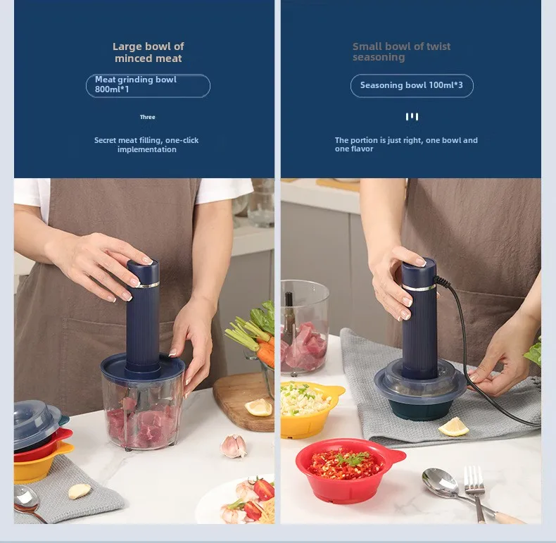 Hot Selling Many Bowls Mini Vagtable Fruits Chopper Food Processor Mixer Blender Grinder Meat