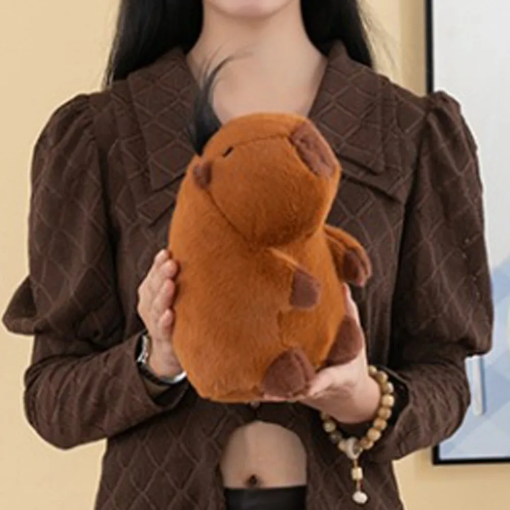 Decoração de casa diy cabelo capivara brinquedo de pelúcia dos desenhos animados macio capibara anime brinquedo fofo bonito criativo capivara boneca de pelúcia natal