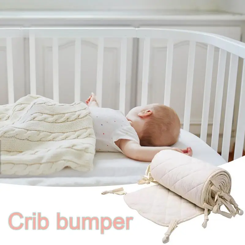 Crib Side Padding Liner Breathable Crib Bumpers For Girls Skin-friendly Crib Bumper Shield Crib Bumper Covers Children Protector