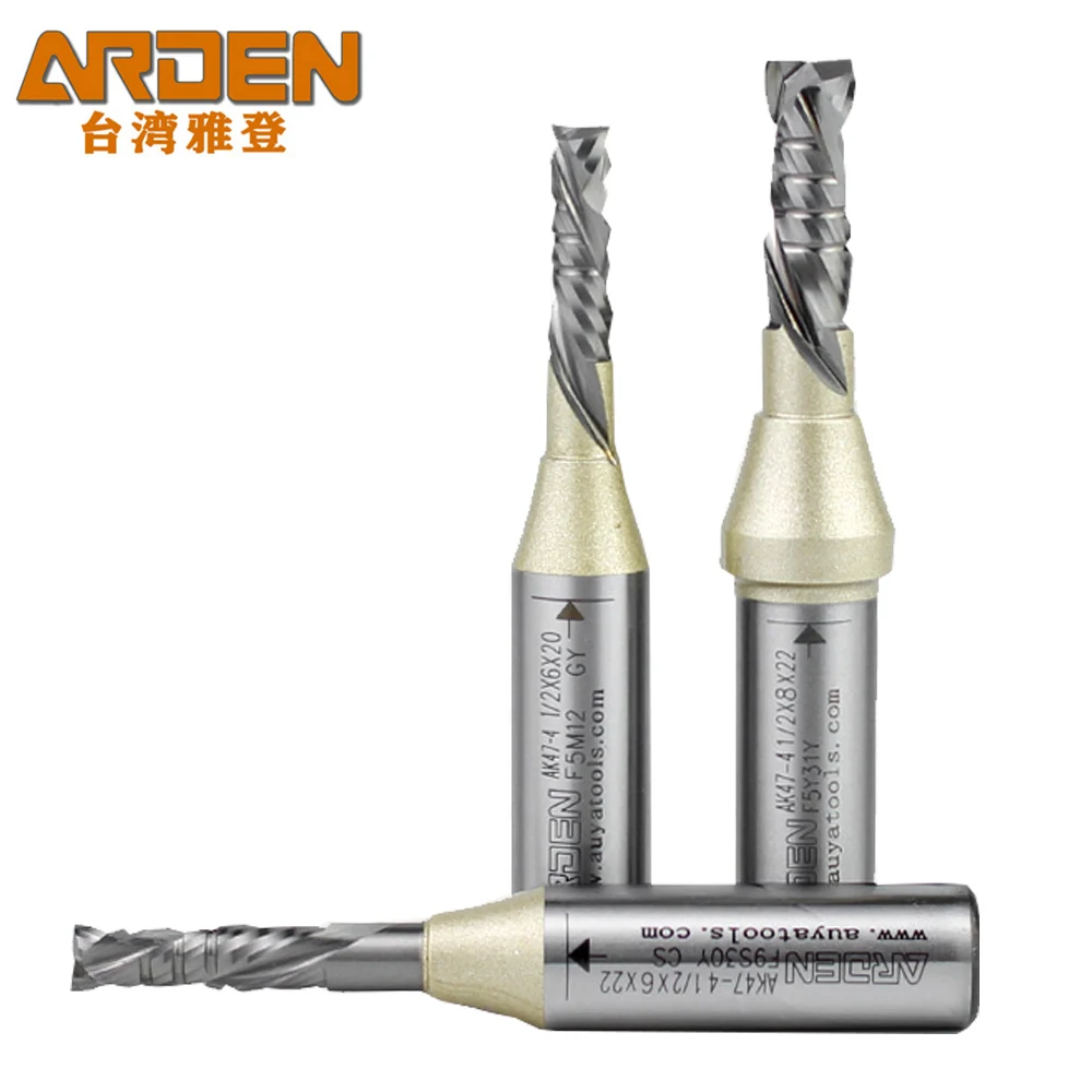 ARDEN Compression Bit Woodworking Double Veneer Cutting Compound Spiral Router Bit Engraving Machine Cutting Tool AK47-4