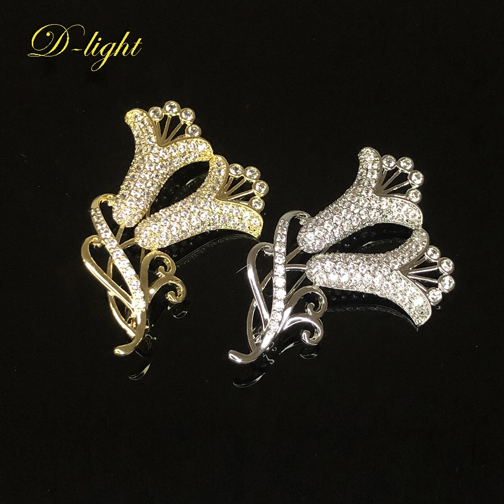 Exquisite Full Shiny Zircon Flower Brooch Lady Elegant Wind Chime Flower Corsage Decorative Suit Shirt Lapel Pin Accessory Gifts