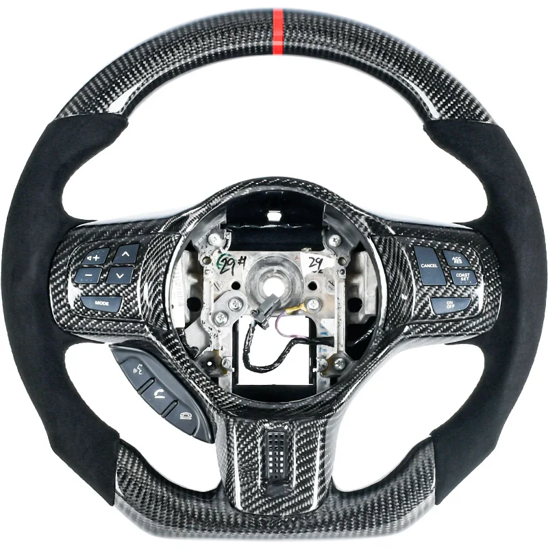 For Mitsubishi Lancer Evolution EVO EX X 10 Leather Real Carbon Fiber Steering Wheel 2007-2017