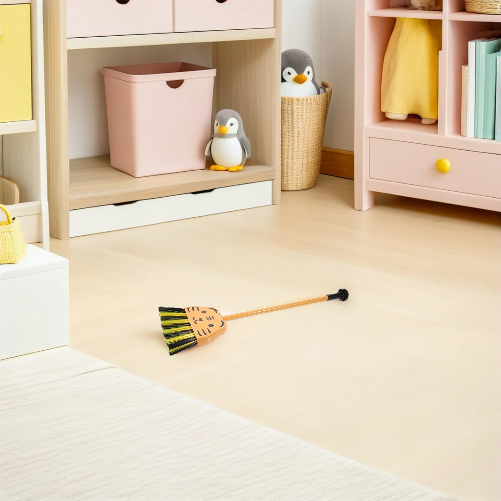 2Pcs Kids Cleaning Set Broom and Dustpan Children Housekeeping Tools Compact Lightweight Design for Small Hands Role Play Chores