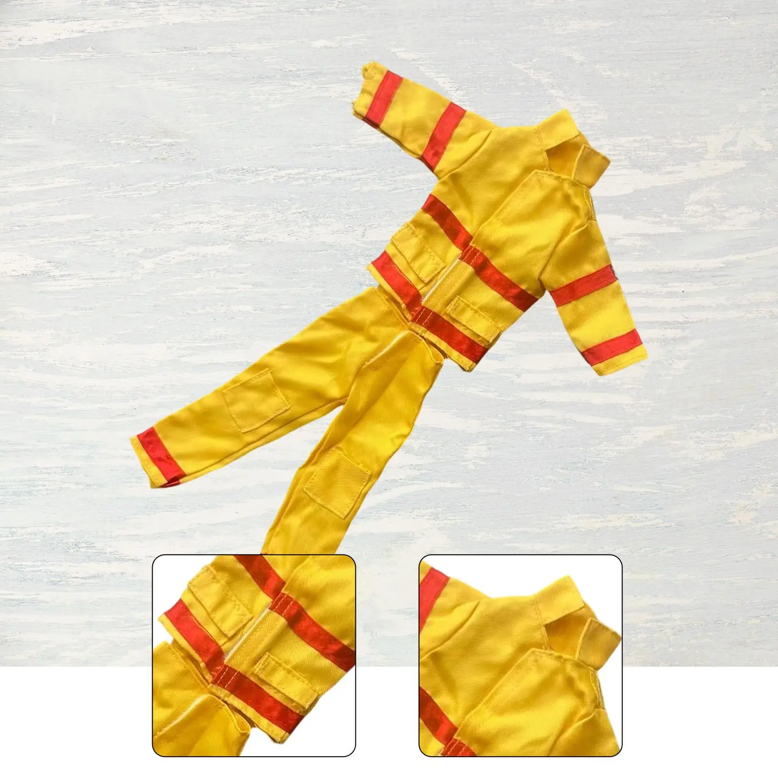 Miniature Clothing 1/6 Scale Firefighter Uniform Suit for 12 Inch Male Action Figure Customization