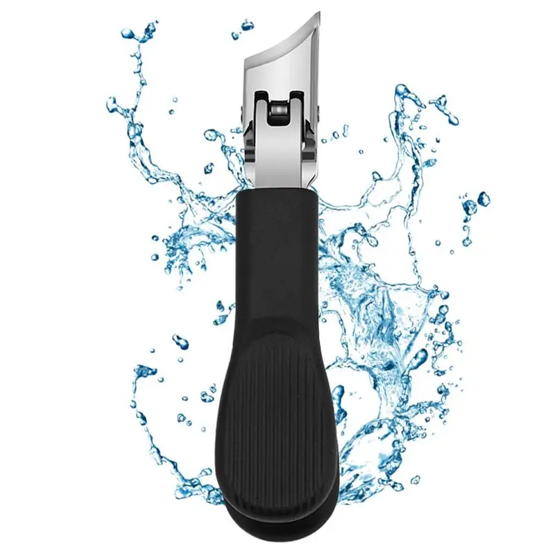 

Кусачки для ногтей для мужчин, кусачки для ногтей на ногах из нержавеющей стали с широким отверстием, кусачки для ногтей без брызг, наклонная длинная ручка