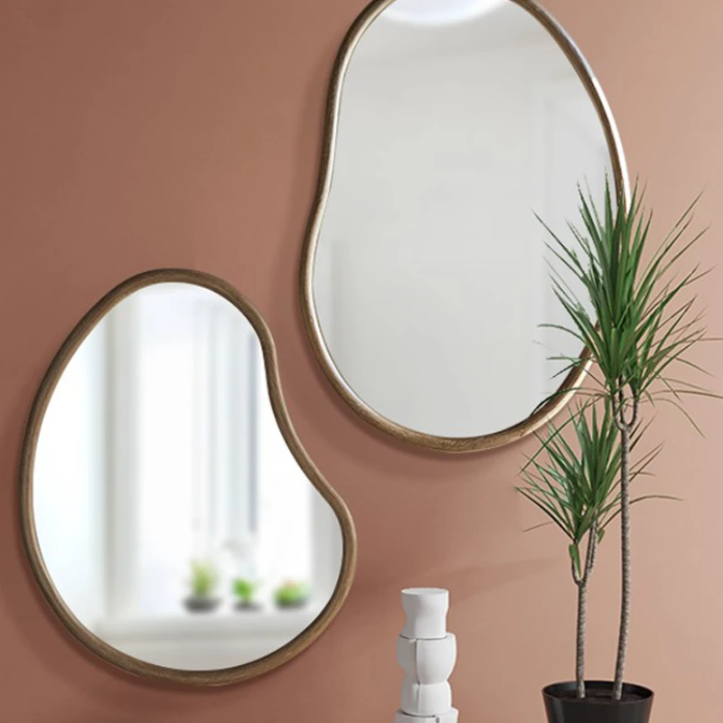 Customized Nordic bathroom mirrors, bedroom wall mounted makeup mirrors, minimalist and contoured designer art mirrors, wall mou