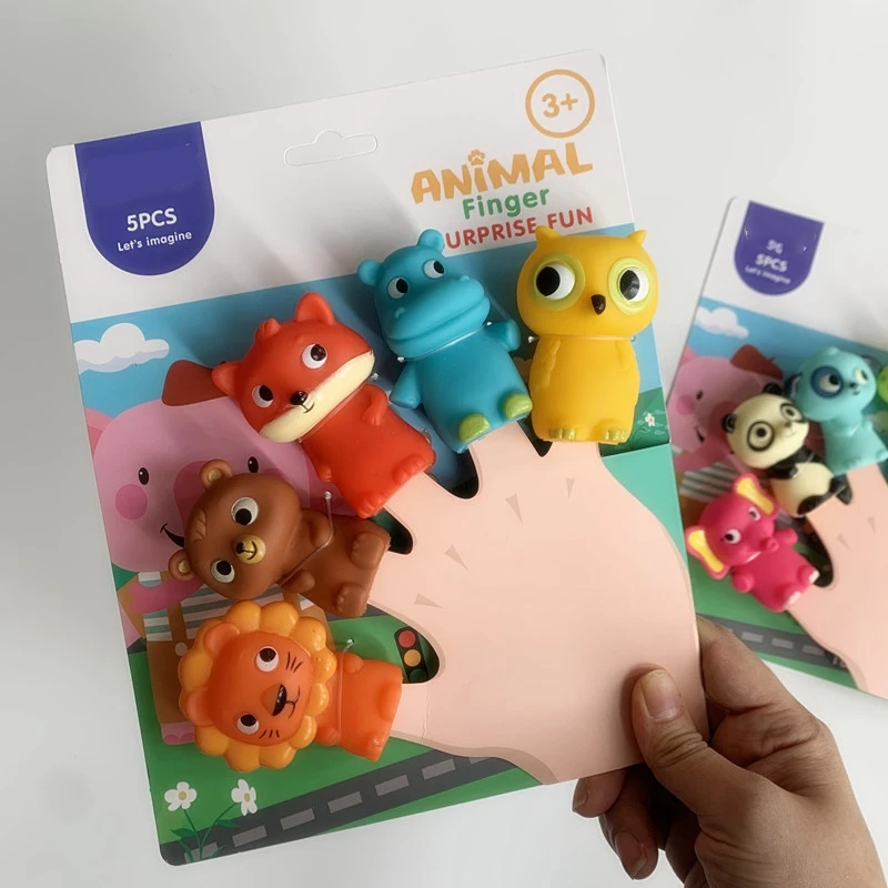 2 Set Finger Puppets For Children And Babies 5 Farm Animals Bath Toys Hand Puppets Doll Set Early Eductional Toy, A & B