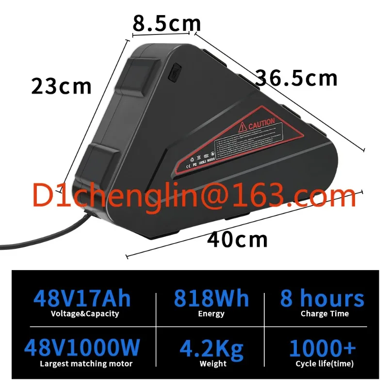 72V 20Ah 52V 30Ah 48V 36V Tube Electric bicycle Triangle hard box Battery Triangle Lithium Batteries pack