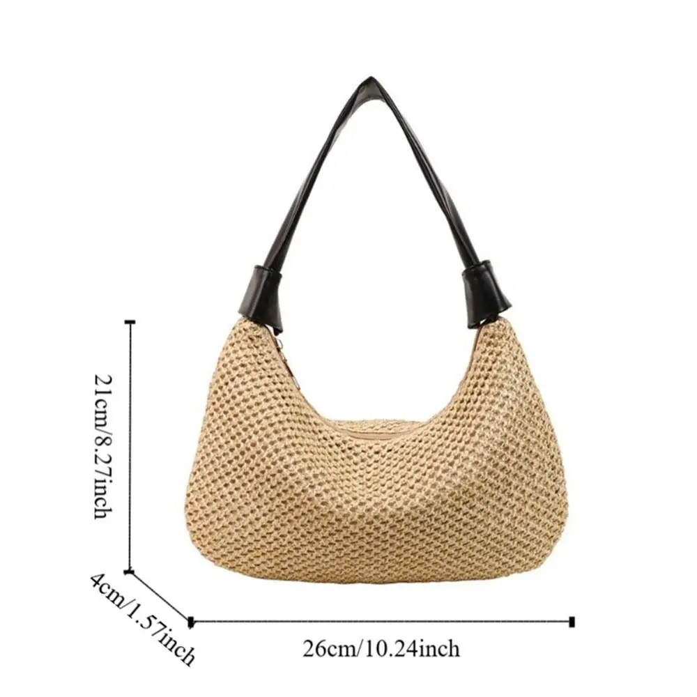 أنيقة الصيف نسج القش حقيبة جديدة بوهو القش حقيبة كتف الترفيه عارضة حقيبة يد الشاطئ للفتيات