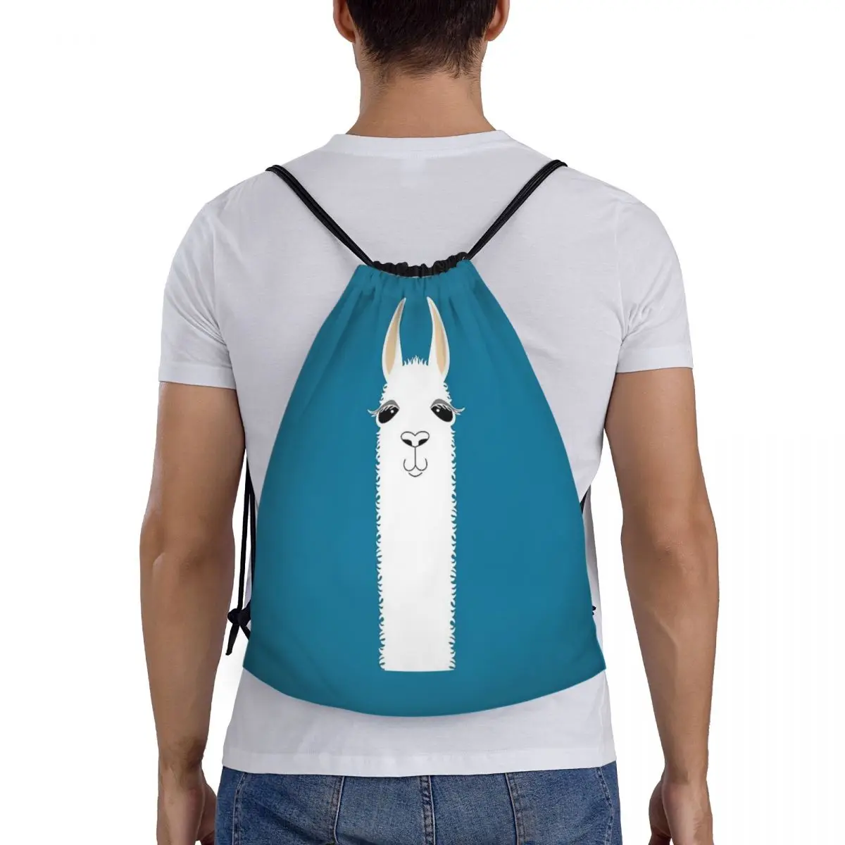 

Llama Alpaca Animal Backpacks Fashion Portable Drawstring Bags Sundries Bag Book Bags For Man Woman School