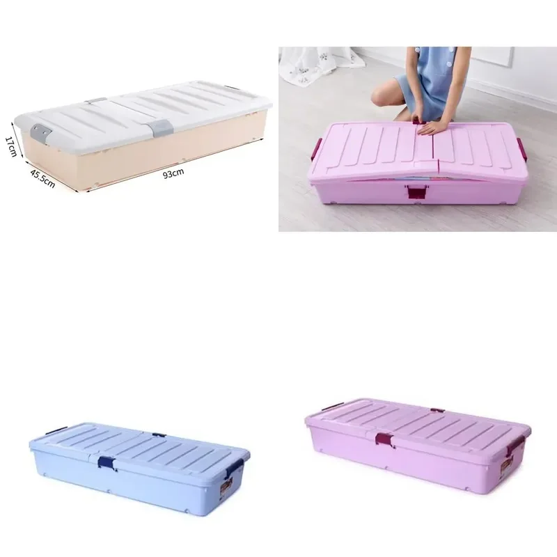 Plastic Bed Organizer Frame Storage Rack Under Bed Drawer Container Space Saving Solution for Bedroom Closet Organization