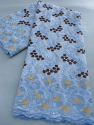 Cotton Swiss Voile Lace In Switzerland African Nigerian Lace Embroidery Fabrics Stones Elegant For Women Dress Sew,5yards 4803