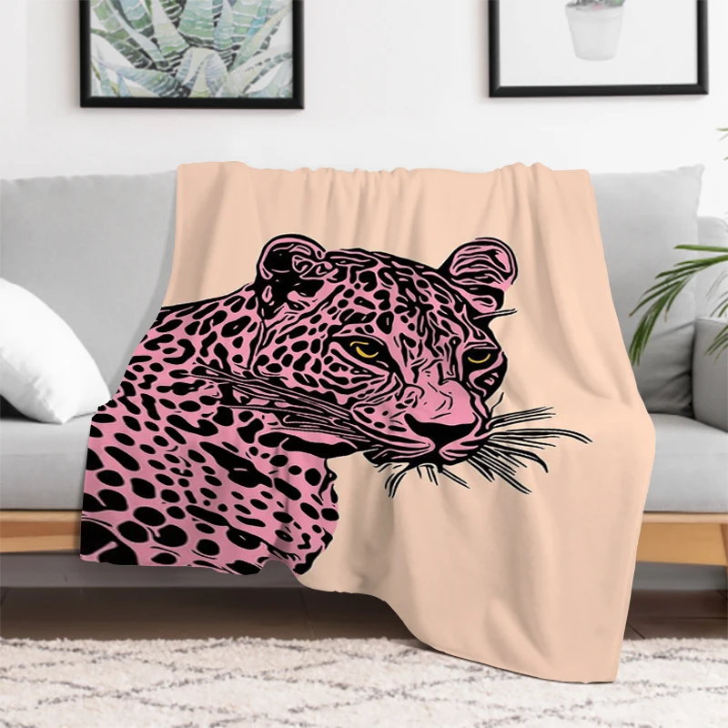

Catnap Pink Leopard Cheetah Anime Blanket Camping Throw Blankets Luxury Designer Bedding Office Throwing Soft Plaid With Print