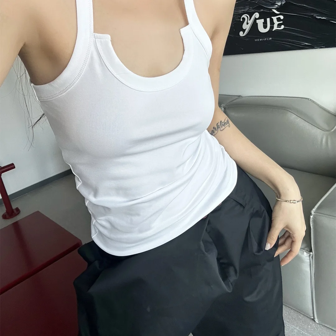 

2025 Summer New Slim-Fit Basic Spaghetti Strap U-Neck Tank Top For Women