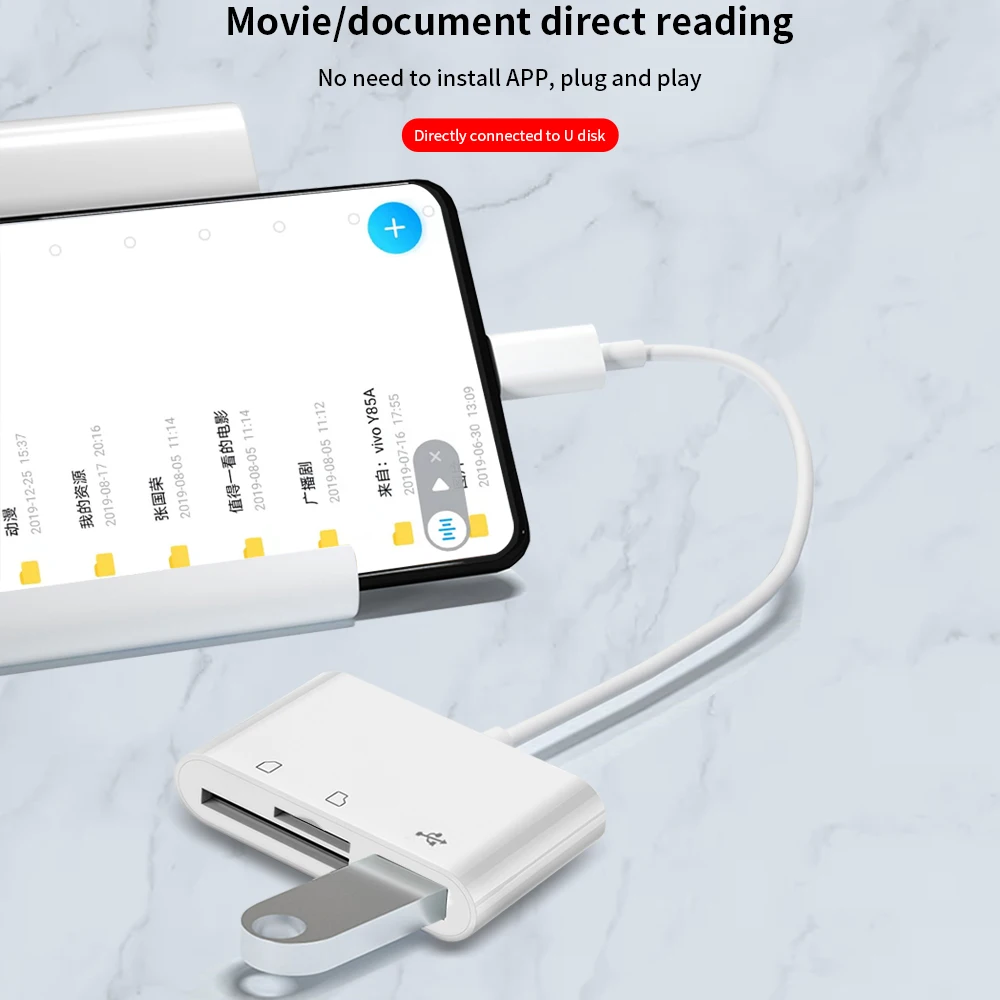 محول TISHRIC 3 في 1 من النوع C TF CF SD قارئ بطاقات الذاكرة ومسجل فلاش مدمج USB-C من Huawei Macbook