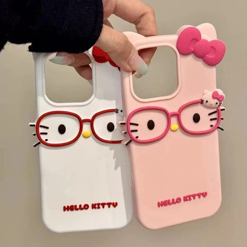 R-Rilakkuma Hello Kitty funda para iPhone 16 15 14 Plus 13 12 Pro Max 11 8 7 SE 2022 2022 6 6S Plus funda de silicona suave a prueba de golpes