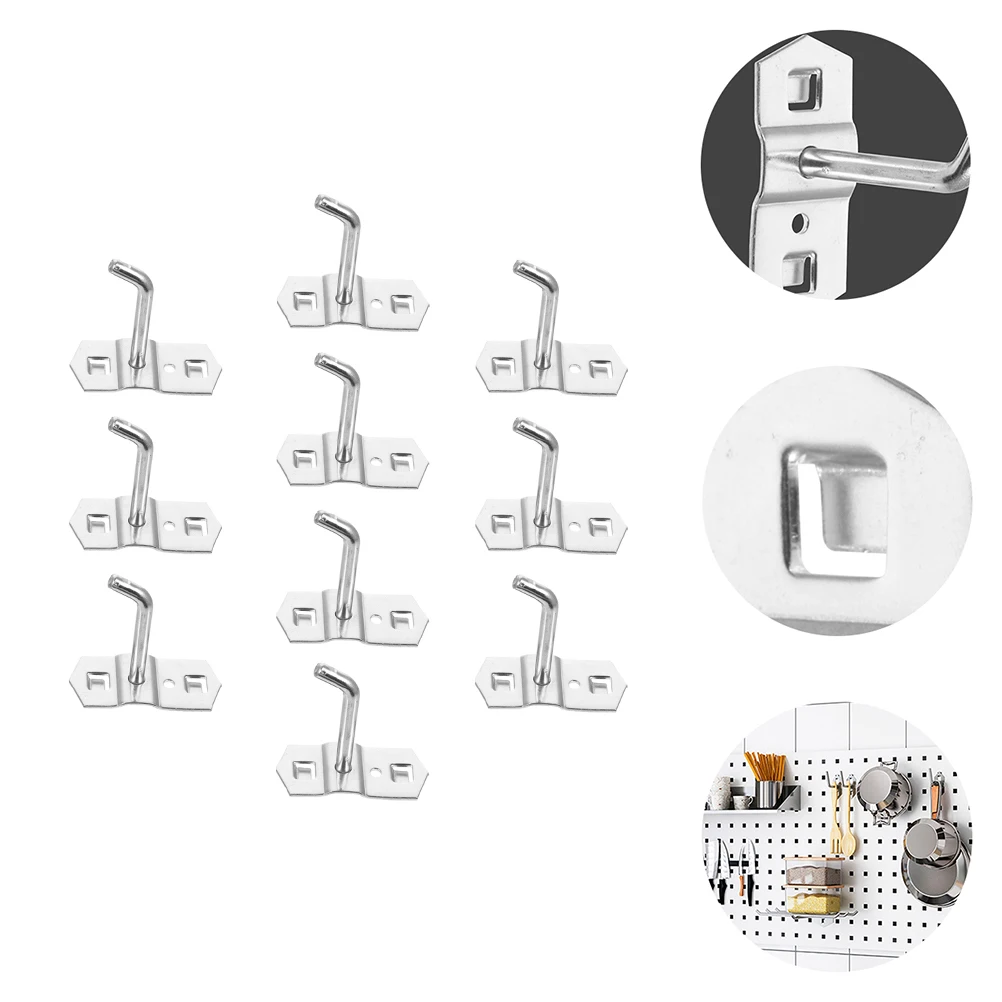 

10Pcs Heavy Duty Pegboard Hooks Iron Wall Hanging Storage ganizers Strong Multi Purpose Pegboard Hangers Perforated