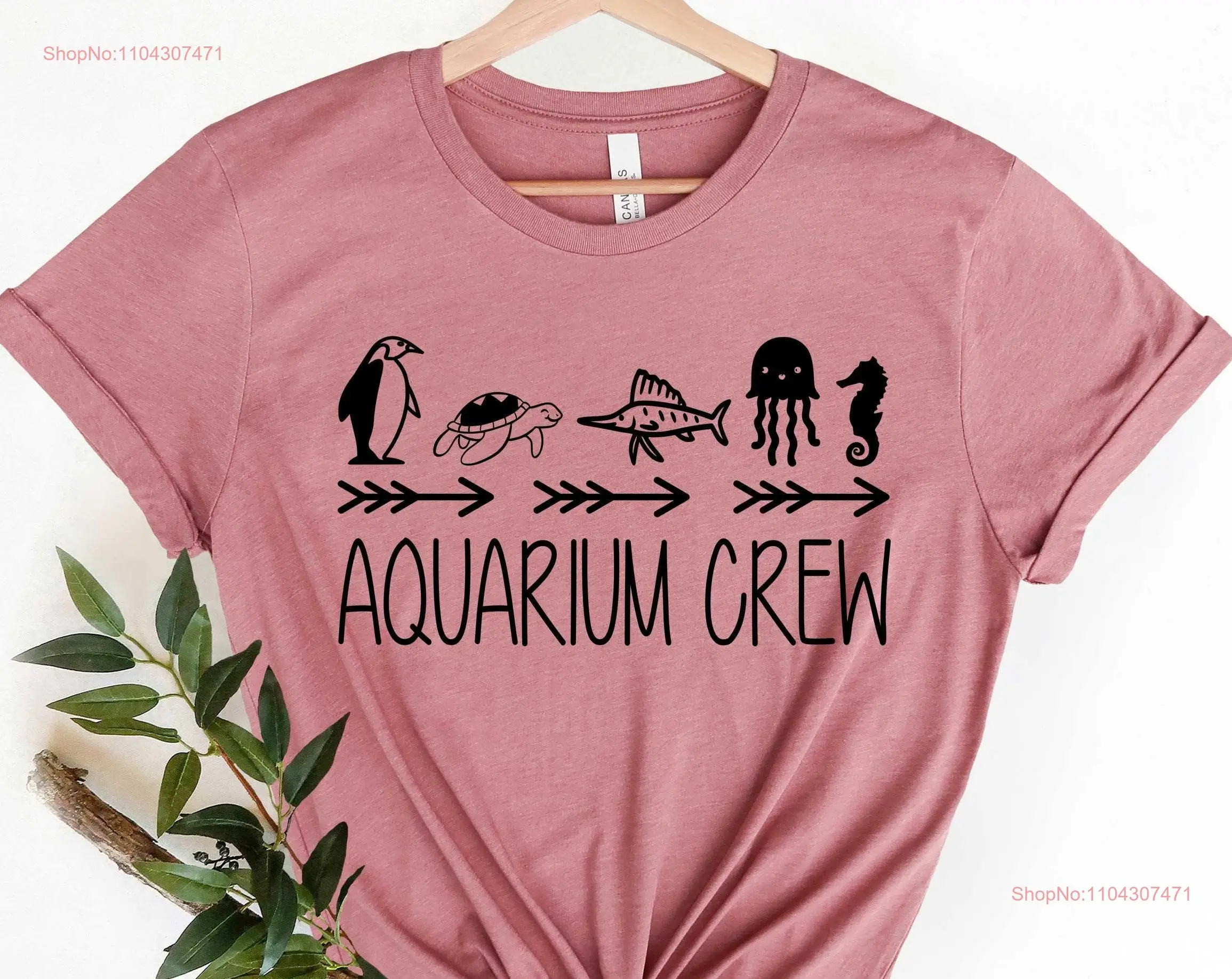 Aquarium Crew T shirt Sea Life Field Trip Lover Turtle Penguin Fish Beach long or short sleeves