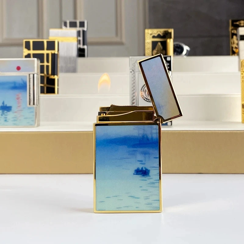 

Luxury Commemorative Butane Lighter Single/Dual Flame with Ping Sound Natural Paint Design Cigarette Smoker's Accessory