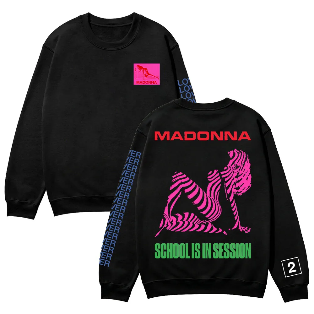 School Is in Session Madonna Merch Long Sleeve Shirt Unisex Pop Singer Round Neck Sweatshirt Casual High Street Fashion Pullover