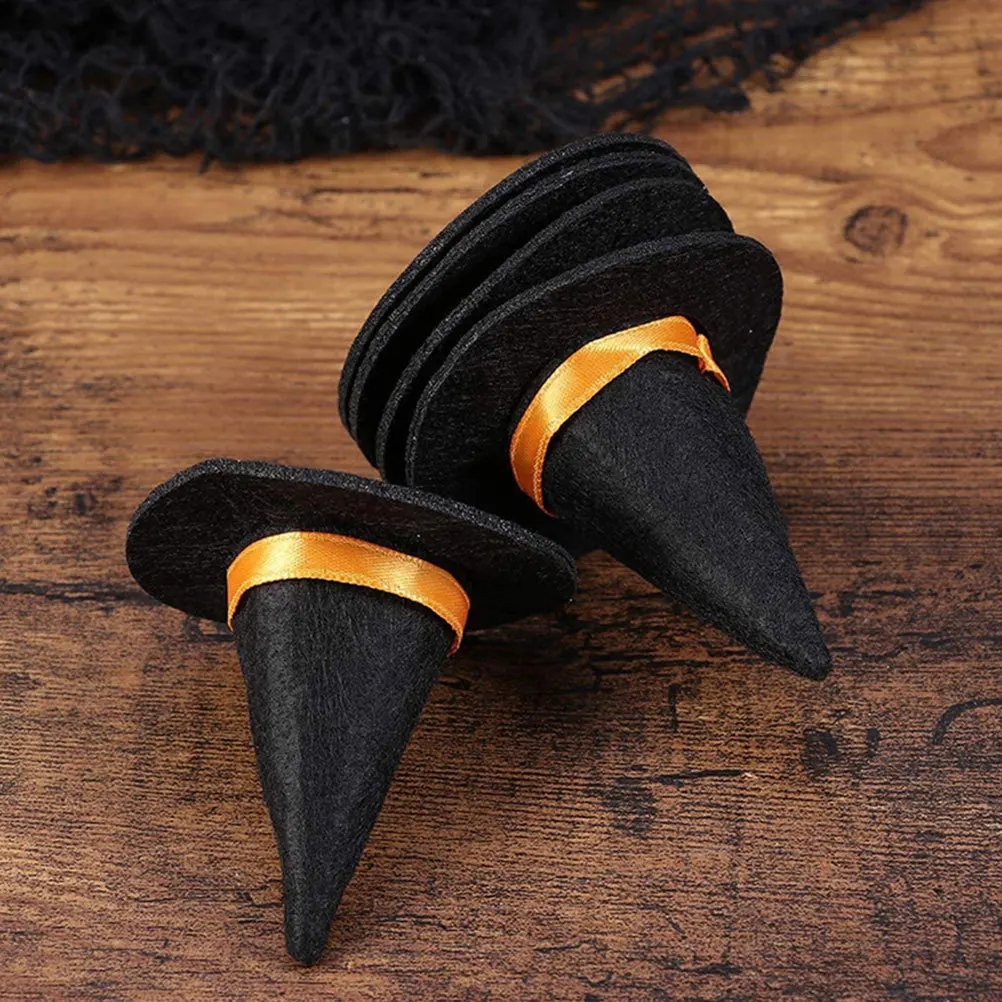

3Pcs Hats Halloween Wine Bottle Caps Party Decoration Halloween Supplies DIY Craft Accessory Hats