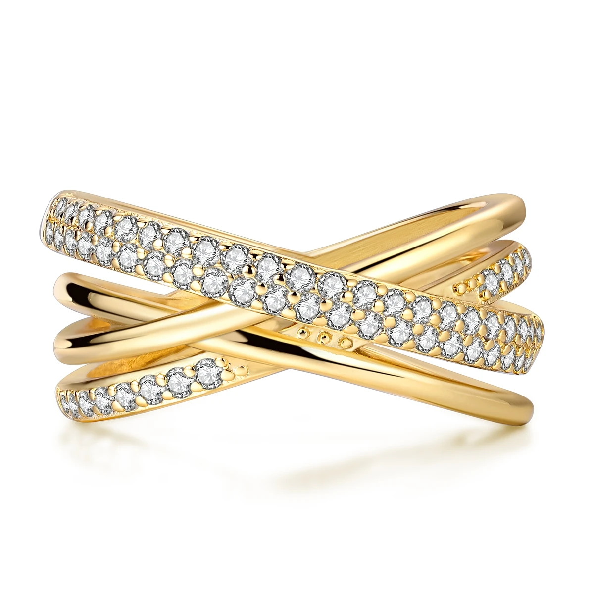 Silver Ring 925 Gold Inlaid Multi Ring Cross Wide Ring, eternal love Jewelry, Wedding Gift for Women