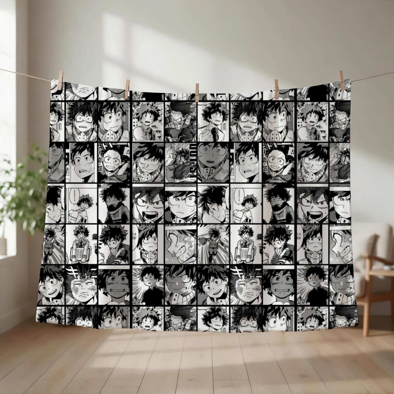 Midoriya Izuku- collage color version Throw Blanket Baby Blankets For Baby sofa bed anime Blankets