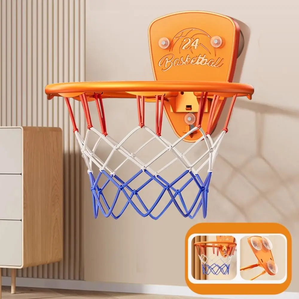 Conjunto de brinquedos de basquete dobrável para bebês, bola inflável de animais de desenho animado, cesta de basquete para crianças pequenas, instalação sem broca
