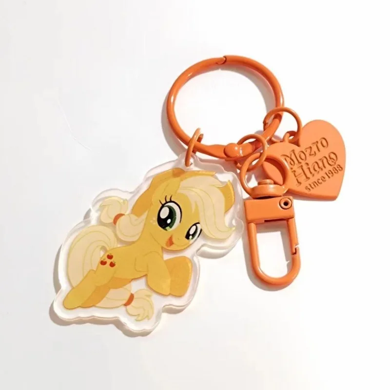 My Little Pony Applejack Ziyue Cartoon Anime Keychain Acrylic Bag Car Key Exquisite and Versatile Girly Heart Decoration Pendant