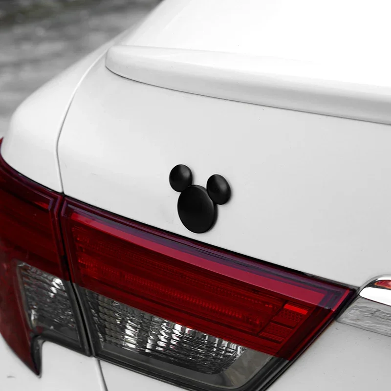 6x5CM Car Styling Mouse Design Zinc Alloy 3D Sticker Decoration For Smart 453 451 MINI Auto Univeresal Accessories Black Silver