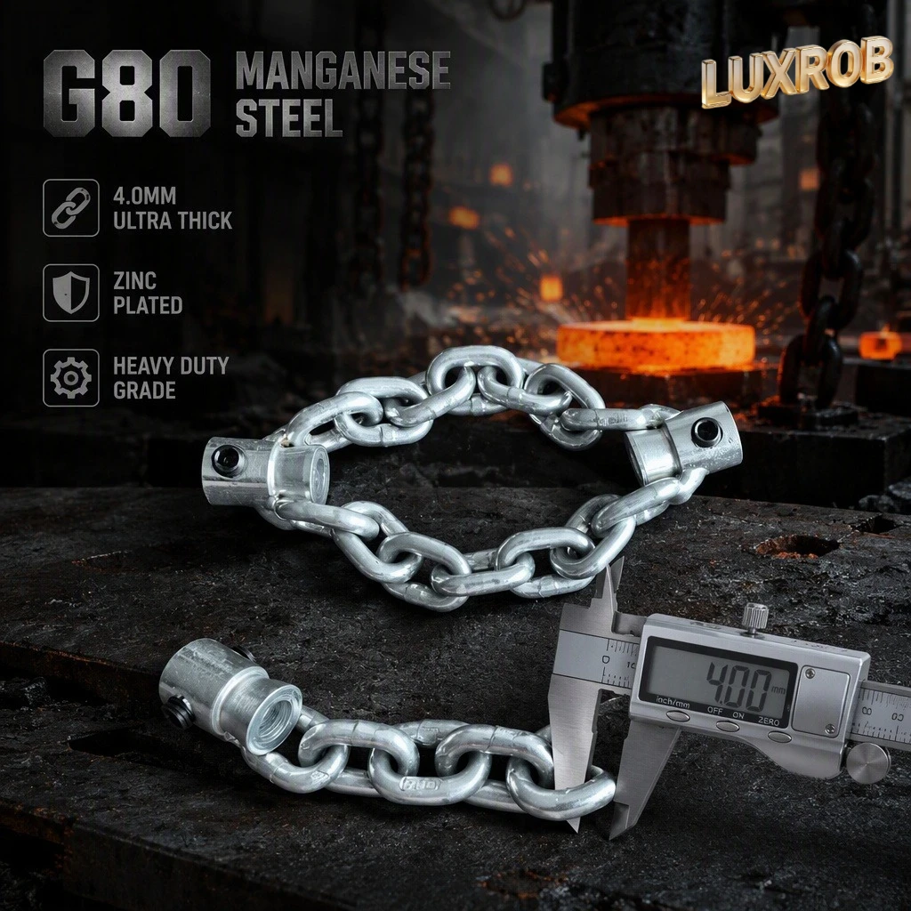 LUXROB Drain Cleaning Accessories Drain Auger Chain Head Kit For 5‑6mm Solid Core Cable Sewer Pipe Dredging Replacement Parts