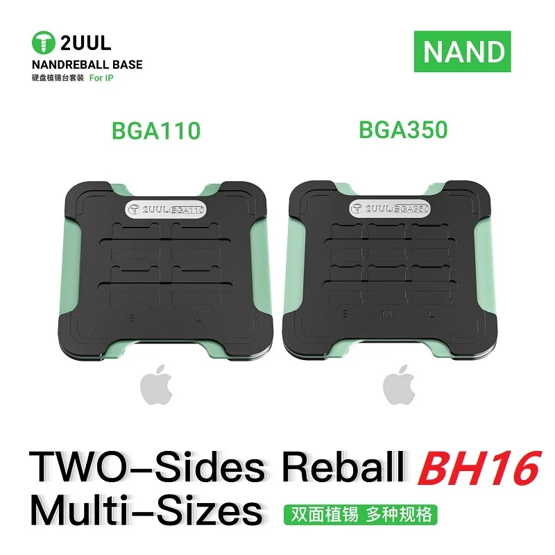 2UUL BH17 Quick Fix CPU Reballing Stencill Set with Magnetic Dual-Sided CPUREBALL BASE for IPhone A10-A19/Android Repair Tools