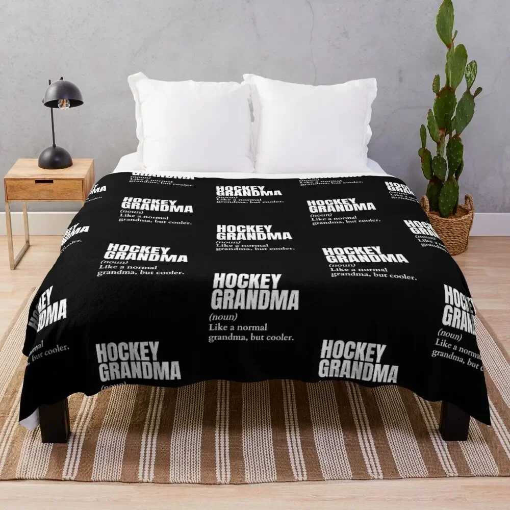

Funny Hockey Grandma Definition Throw Blanket Personalized Gift For Sofa Thin Cute Plaid christmas gifts Blankets