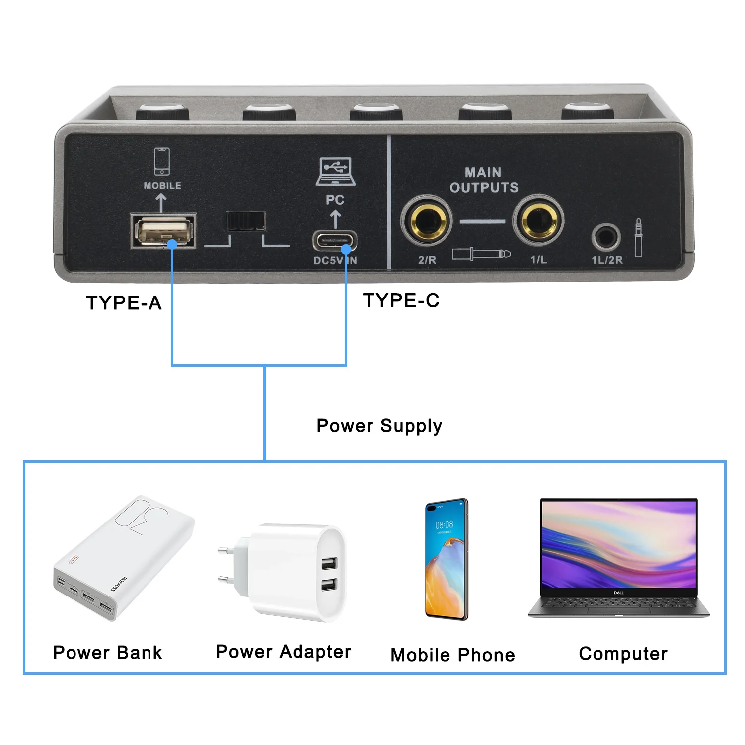 Imagem -04 - Teyun-placa de Som de Estúdio Externa Interface Áudio Telefone pc Gravação Hi-z Guitarra Echo 48v Canais Estúdio Jogo Podcast Q16 48khz