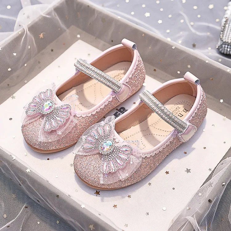Strass-Haken-und-Schlaufen-Mädchen-Mary-Jane-Schuhe für Partys, Hochzeiten, Shows, elegante, süße Prinzessinnenschuhe – Detail 1