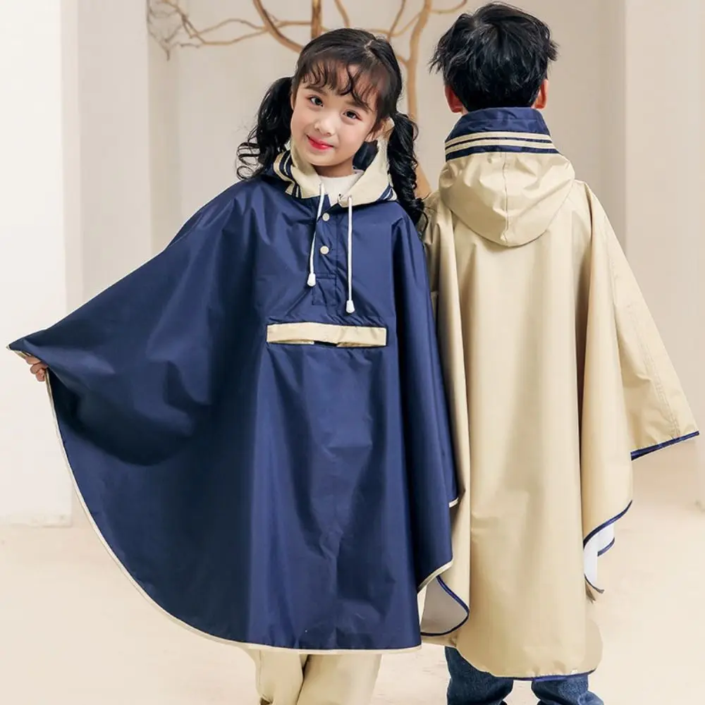 

Дышащий детский плащ-пончо, удобный с шляпой, плащ в стиле плаща, водонепроницаемая ветрозащитная детская дождевик