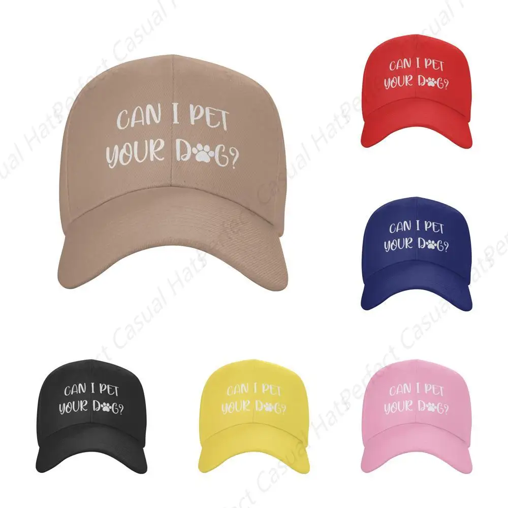 

Casual Classic High Quality Can I Pet Your Dog Funny Baseball Caps Adjustable Fashion Peaked Hat For Men Women Outdoor Sun Visor