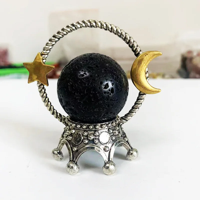 1Pcs Volcanic Rock Stone Ball Reiki Healing Natural Black Lava Sphere Massage Globe Mineral Gems Specimen Collections Home Decor