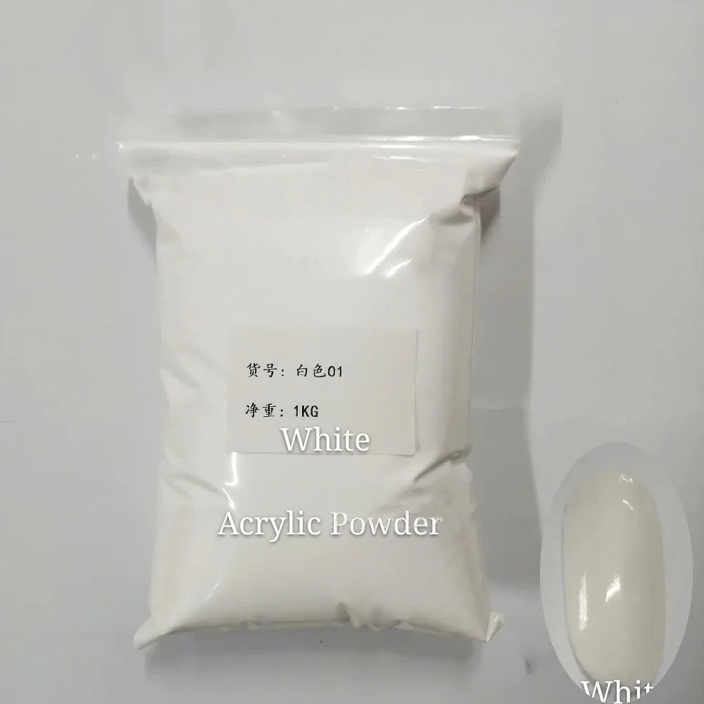 1 kg Acrylpulver für Nägel, nackt, rosa, klar, weiß, Tauchpulver, transparent, Verlängerung, Pigmentstaub, DIY-Maniküre, Nageldekoration