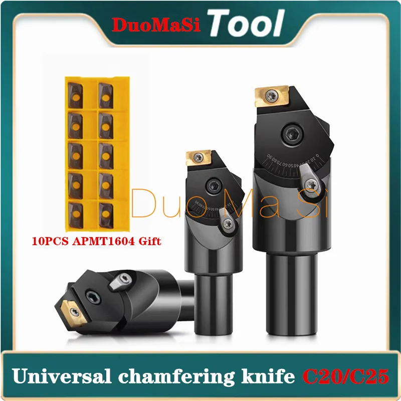 Cabeça Universal do Cortador de Chanfre Fresamento Multifuncional para Inserção Apmt1604 Graus Ajustáveis de a 85 C20 C25 1pc